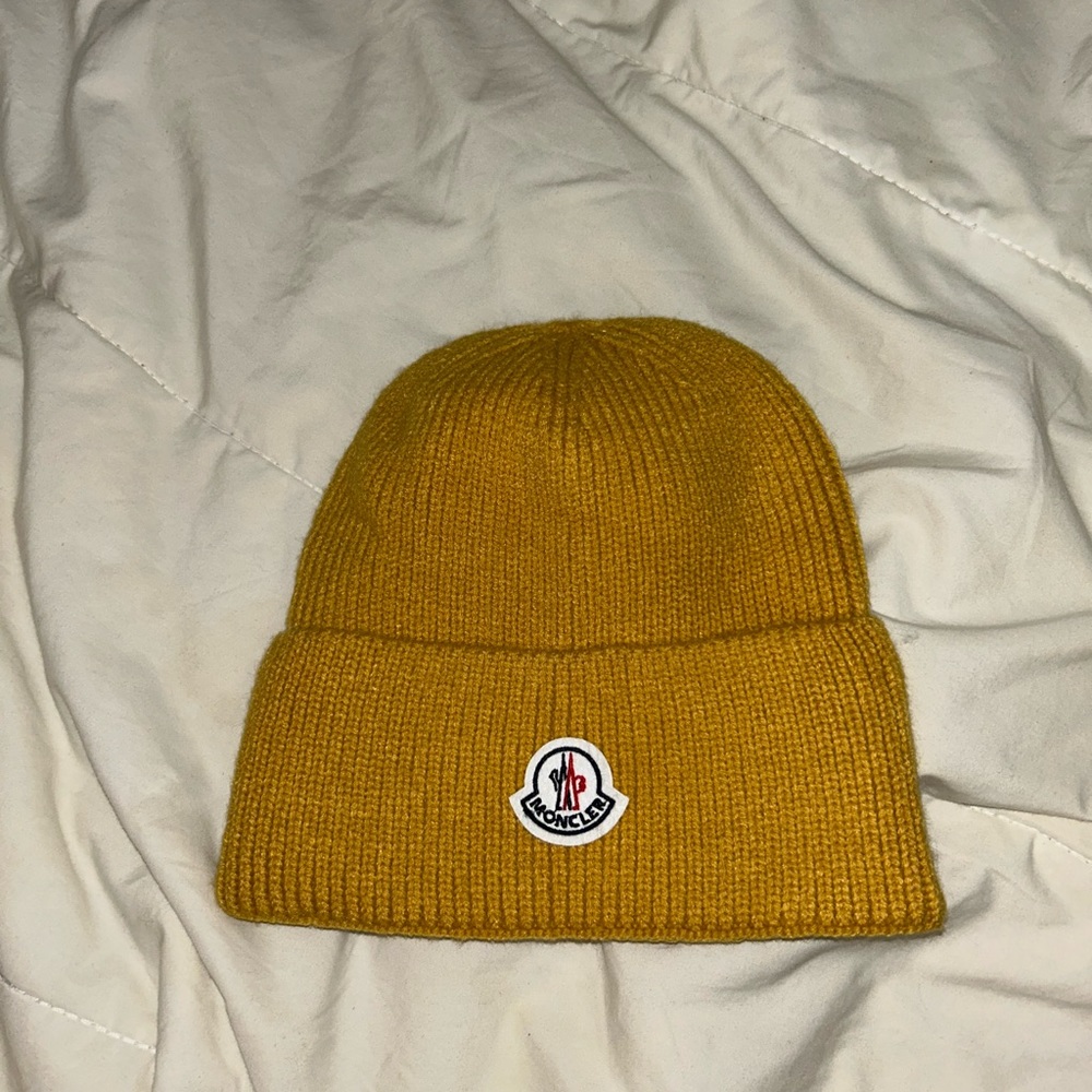 Orange Moncler beanie